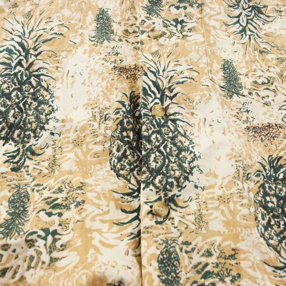 Island Traditions Yellow Pineapple Print Inside Out Hawaiian Shirt Mens Sz M - Picture 5 of 5